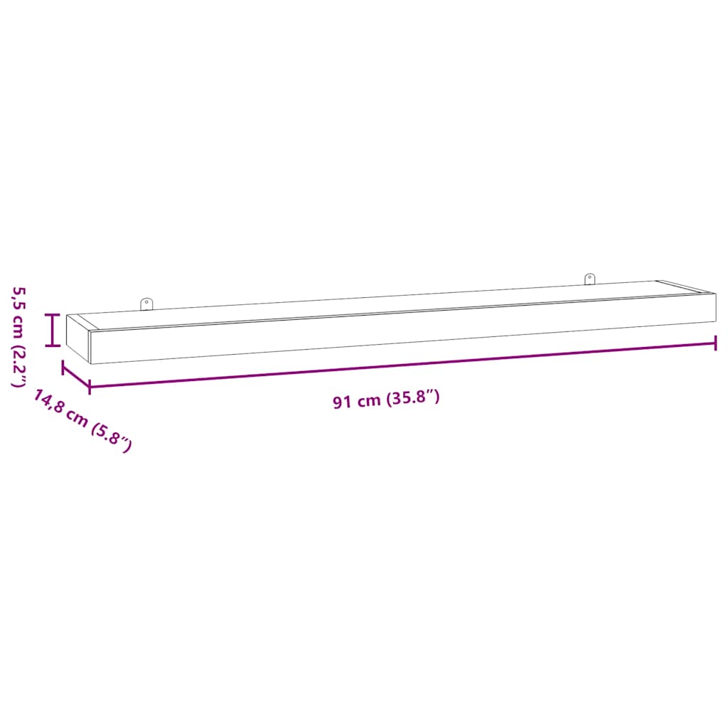 Wall Shelves 2 pcs 90x15x4 cm Solid Wood Teak