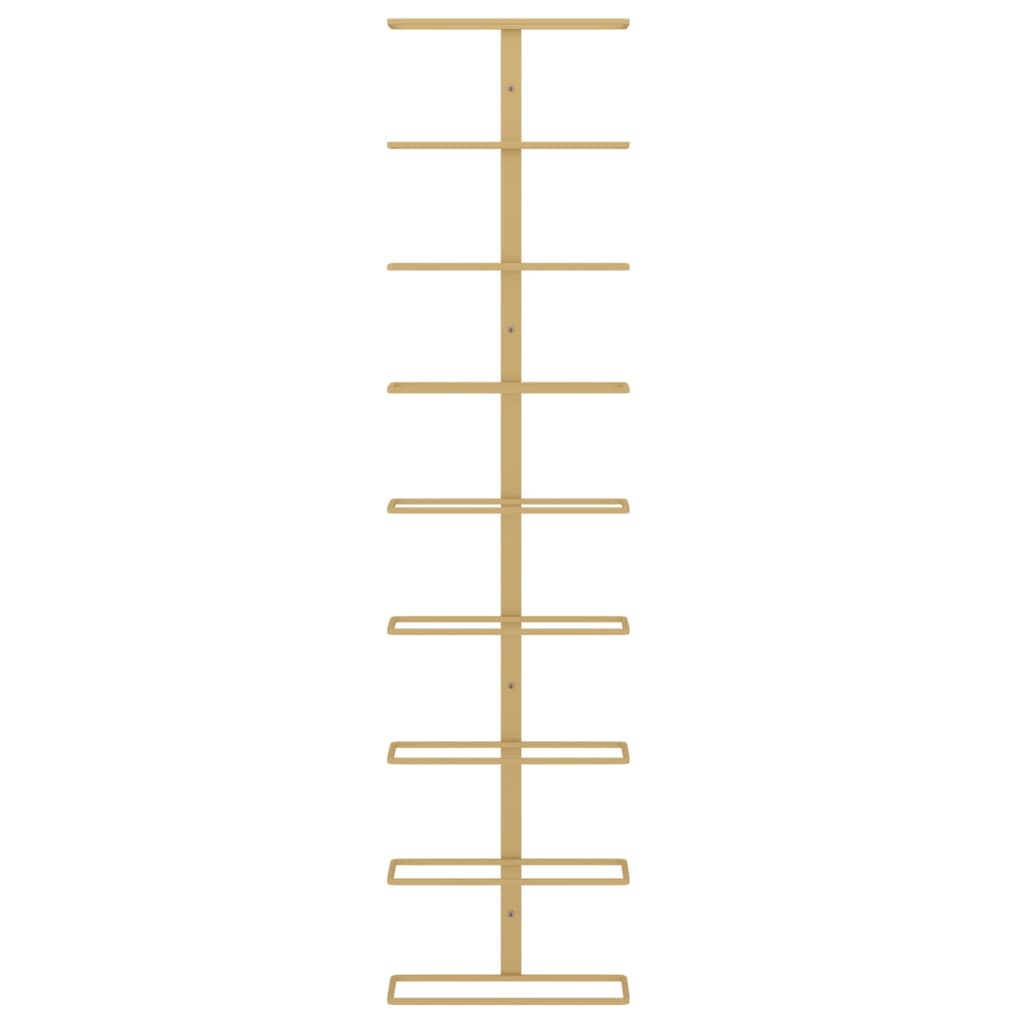 Wall-mounted Wine Rack for 9 Bottles Gold Iron