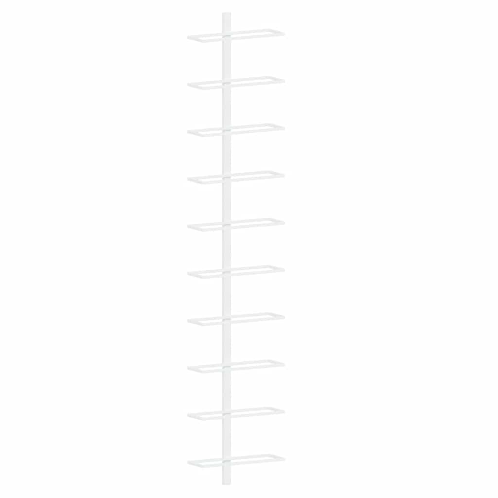 Wall-mounted Wine Rack for 10 Bottles 2 pcs White Metal
