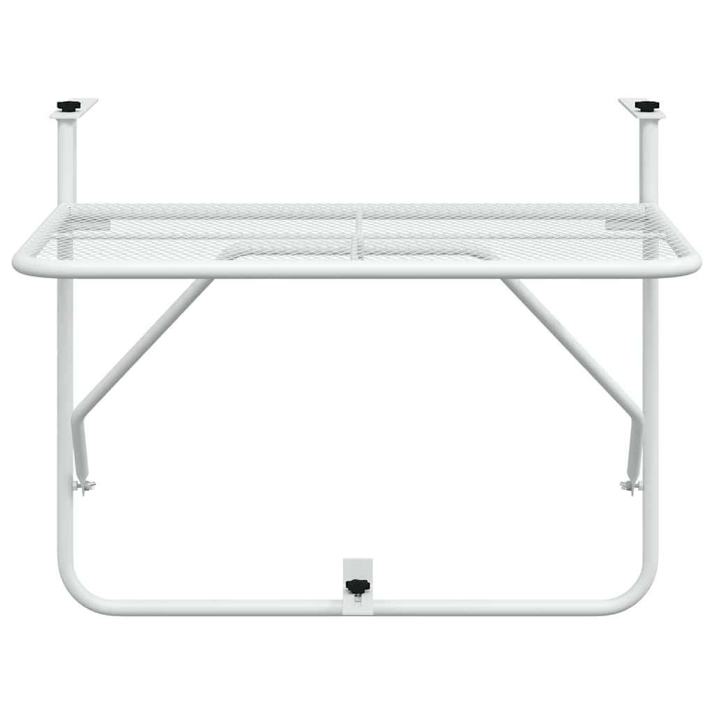 Balcony Table White 60x40 cm Steel