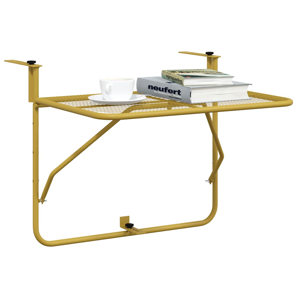 Balcony Table Gold 60x40 cm Steel