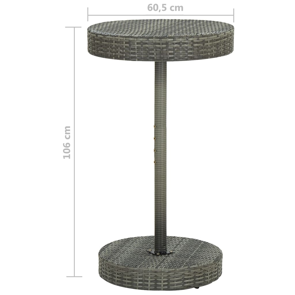 3 Piece Garden Bar Set with Cushions Poly Rattan Grey