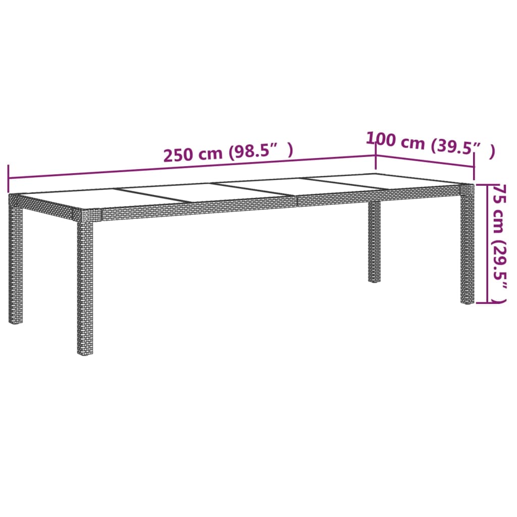 9 Piece Outdoor Dining Set with Cushions Poly Rattan Grey