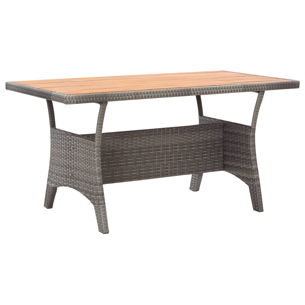 3 Piece Garden Dining Set Poly Rattan and Solid Wood Acacia