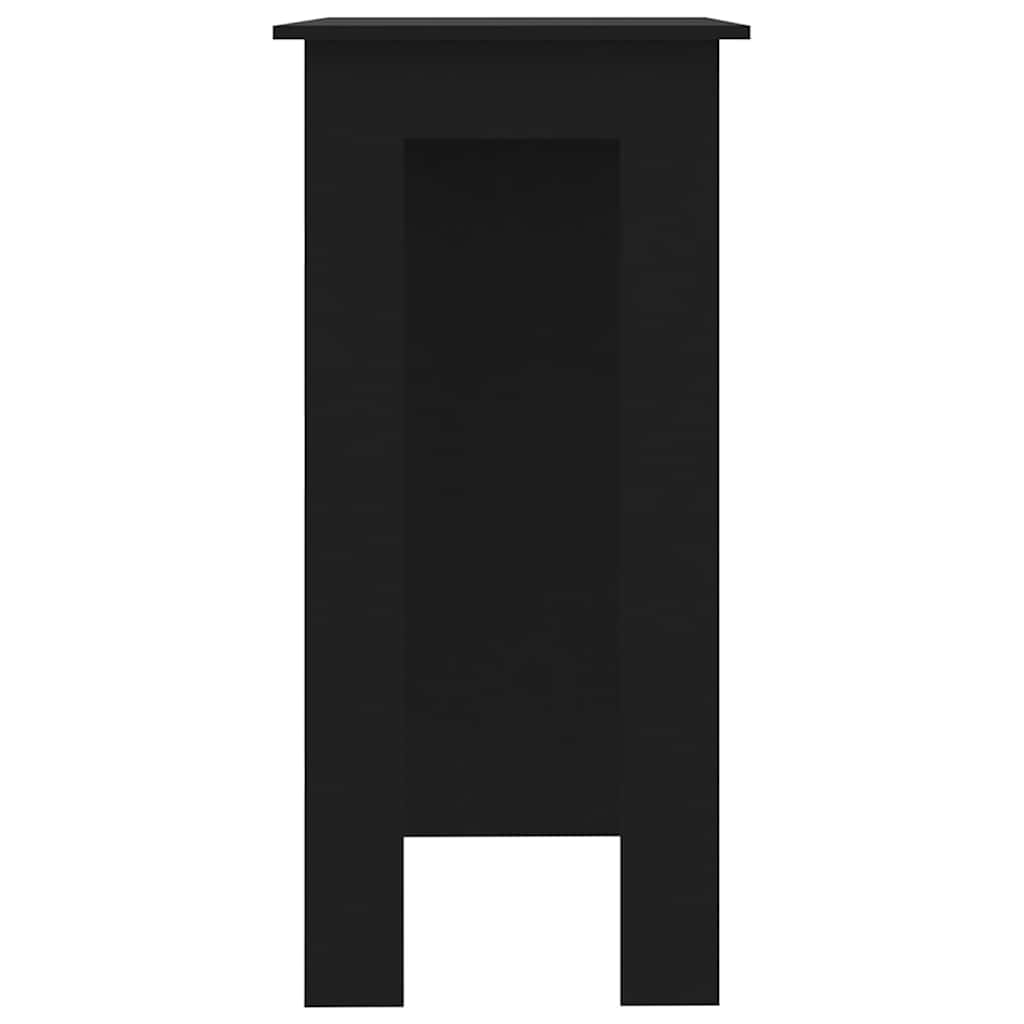 Bar Table with Shelf Black 102x50x103.5 cm Engineered Wood