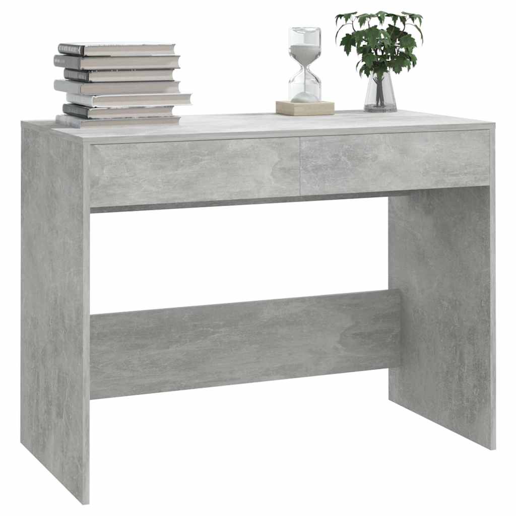 Desk Concrete Grey 101x50x76.5 cm Engineered Wood
