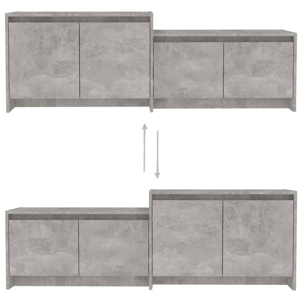 TV Cabinet Concrete Grey 146.5x35x50 cm Engineered Wood