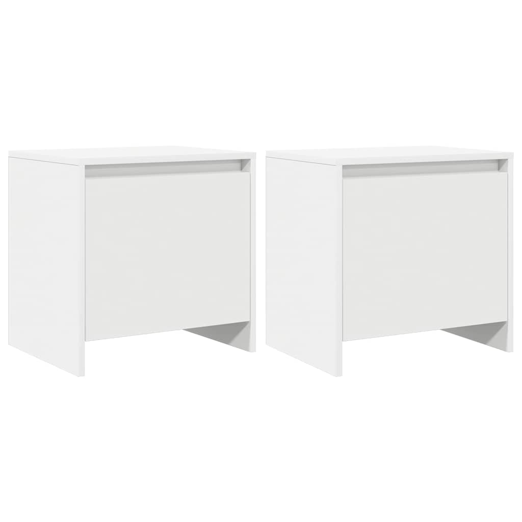 Bedside Cabinets 2 pcs White 45x34x44.5 cm Engineered Wood