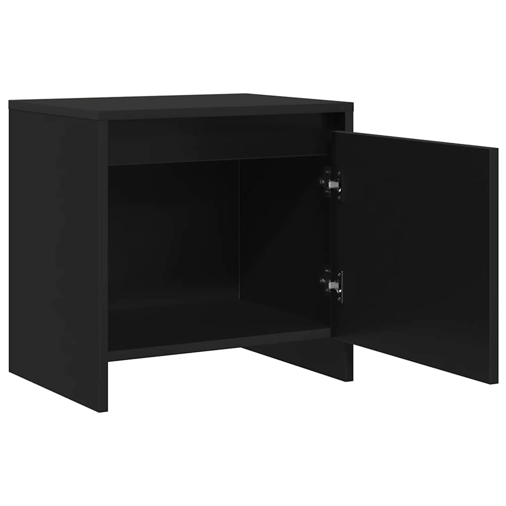 Bedside Cabinet Black 45x34x44.5 cm Engineered Wood