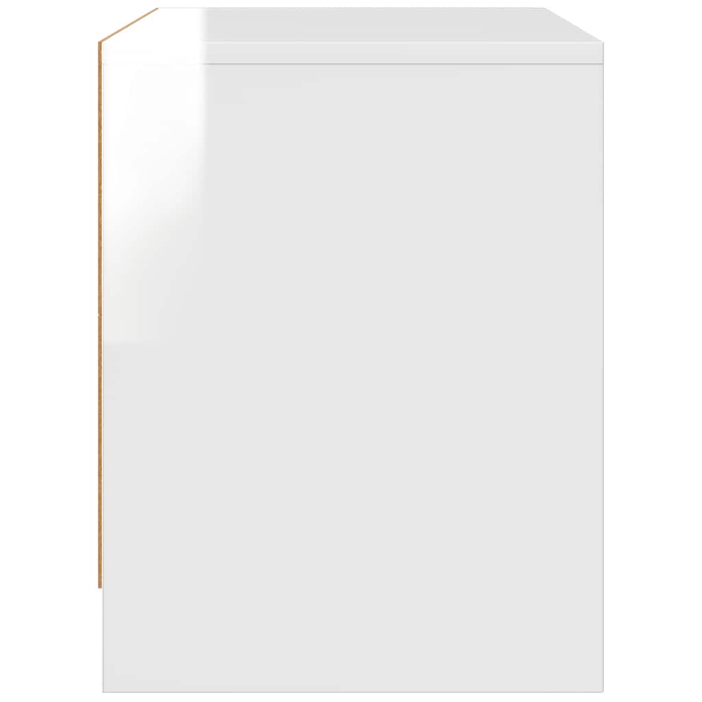 Bedside Cabinet High Gloss White 45x34x44.5 cm Engineered Wood