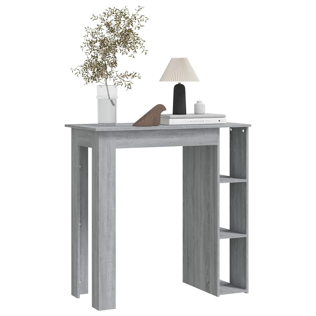 Bar Table with Shelf Grey Sonoma 102x50x103.5cm Engineered Wood