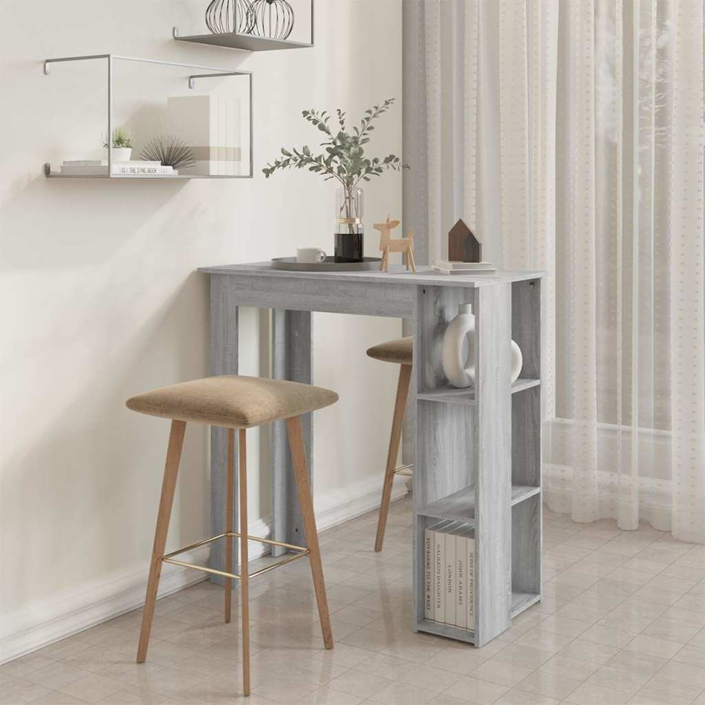 Bar Table with Shelf Grey Sonoma 102x50x103.5cm Engineered Wood