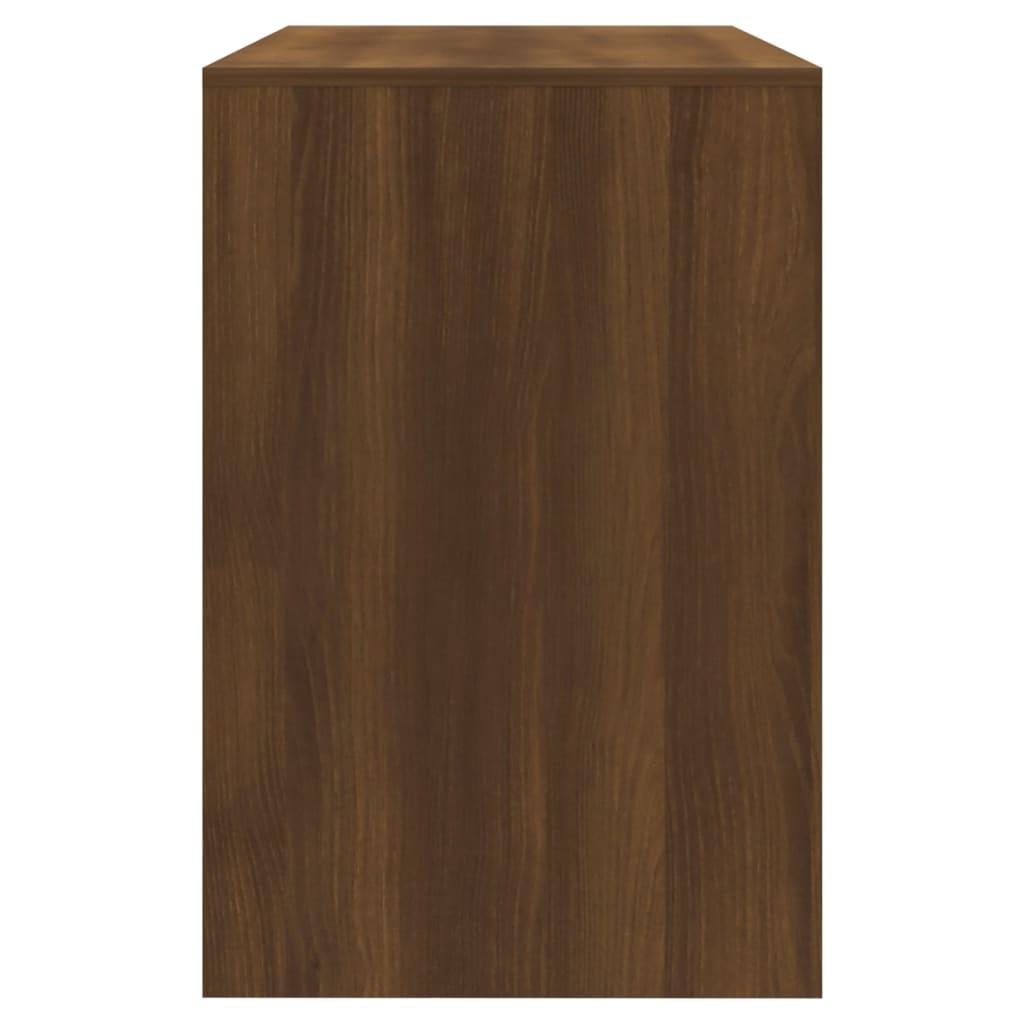 3 Piece Dining Set Brown Oak Engineered Wood