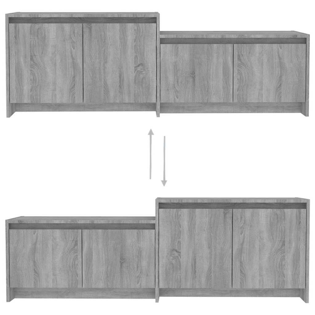 TV Cabinet Grey Sonoma 146.5x35x50 cm Engineered Wood