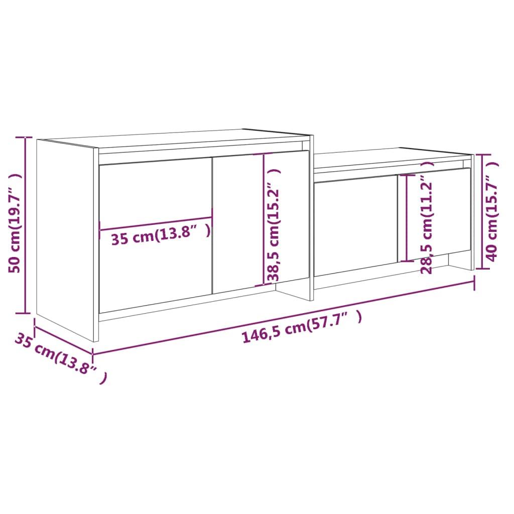 TV Cabinet Brown Oak 146.5x35x50 cm Engineered Wood
