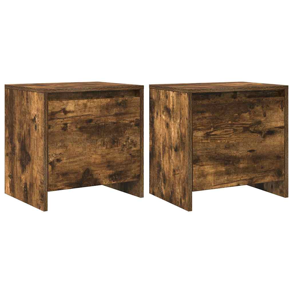 Bedside Cabinets 2 pcs Smoked Oak 45x34x44.5 cm Engineered Wood