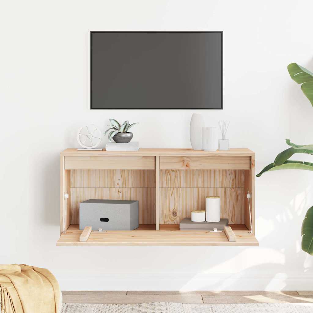 Wall Cabinet 80x30x35 cm Solid Wood Pine