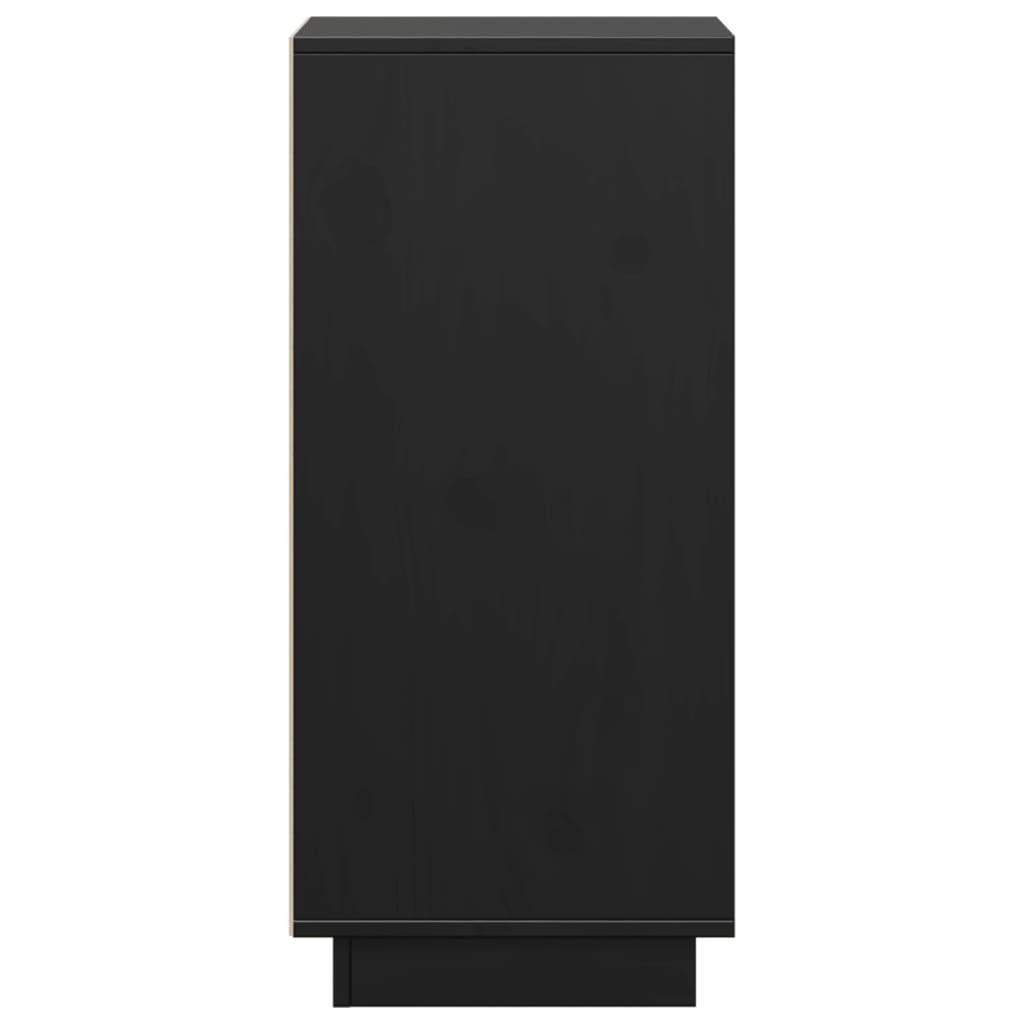 Sideboards 2 pcs Black 31.5x34x75 cm Solid Wood Pine