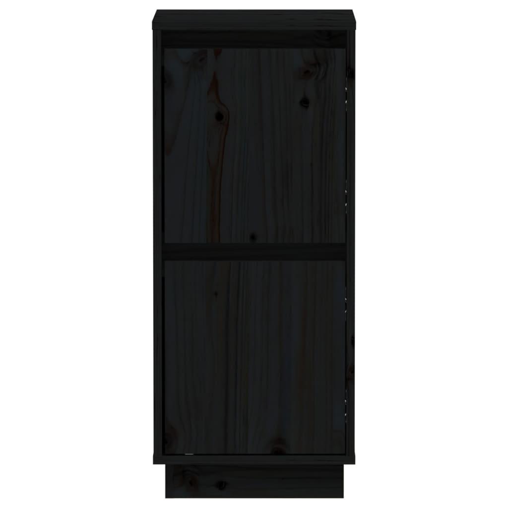 Sideboards 2 pcs Black 31.5x34x75 cm Solid Wood Pine