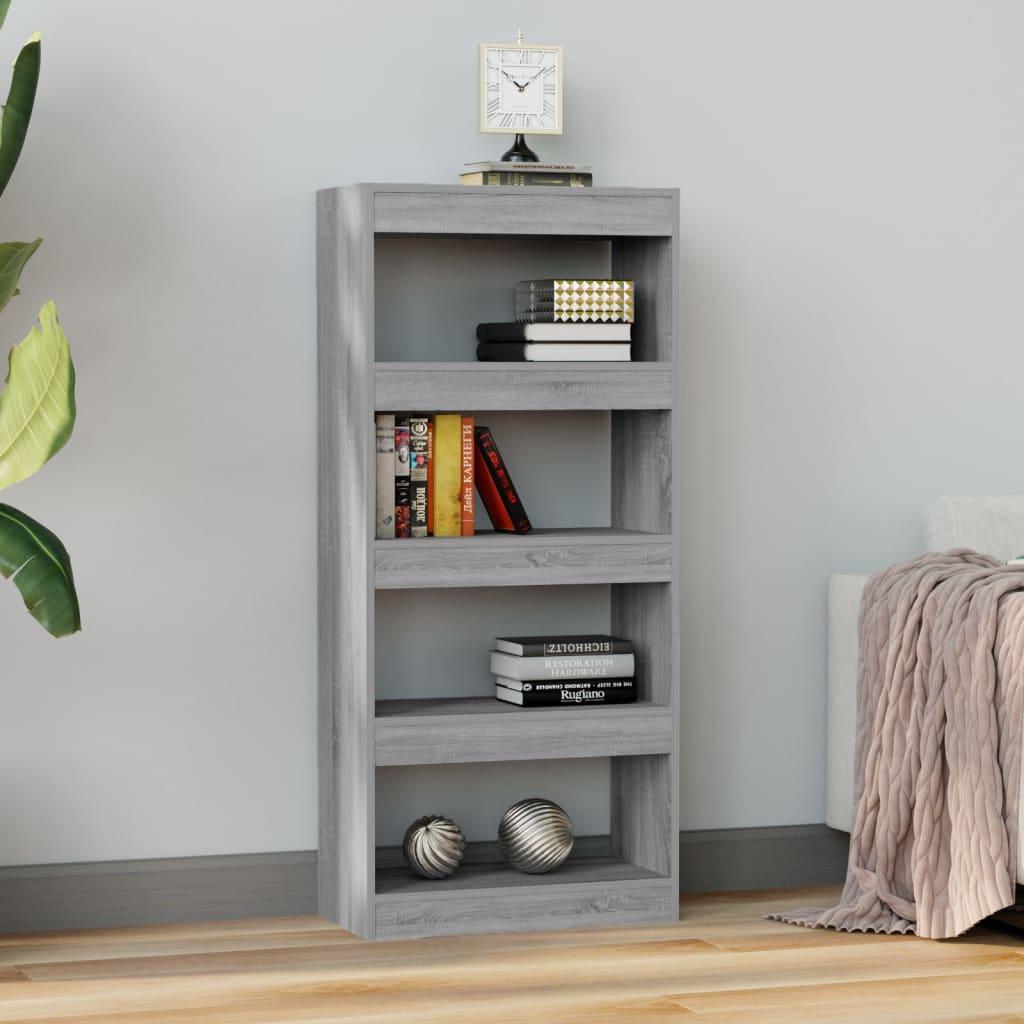 Book Cabinet/Room Divider Grey Sonoma 60x30x135 cm Engineered Wood