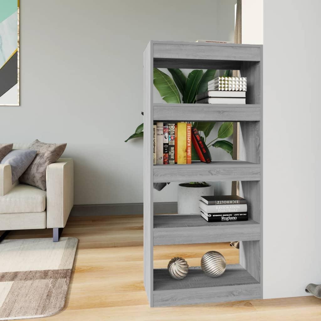 Book Cabinet/Room Divider Grey Sonoma 60x30x135 cm Engineered Wood