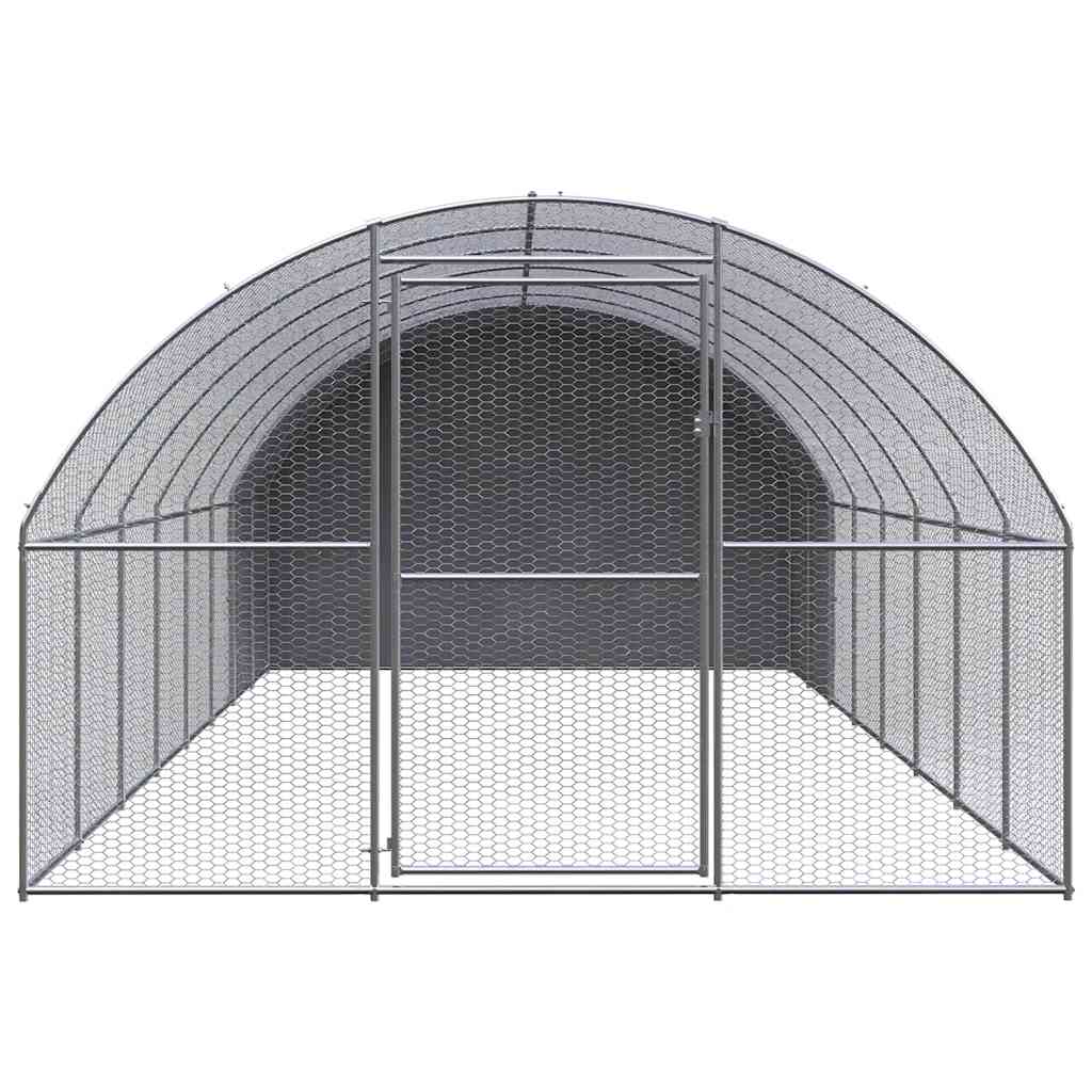 Outdoor Chicken Coop 3x8x2 m Galvanised Steel