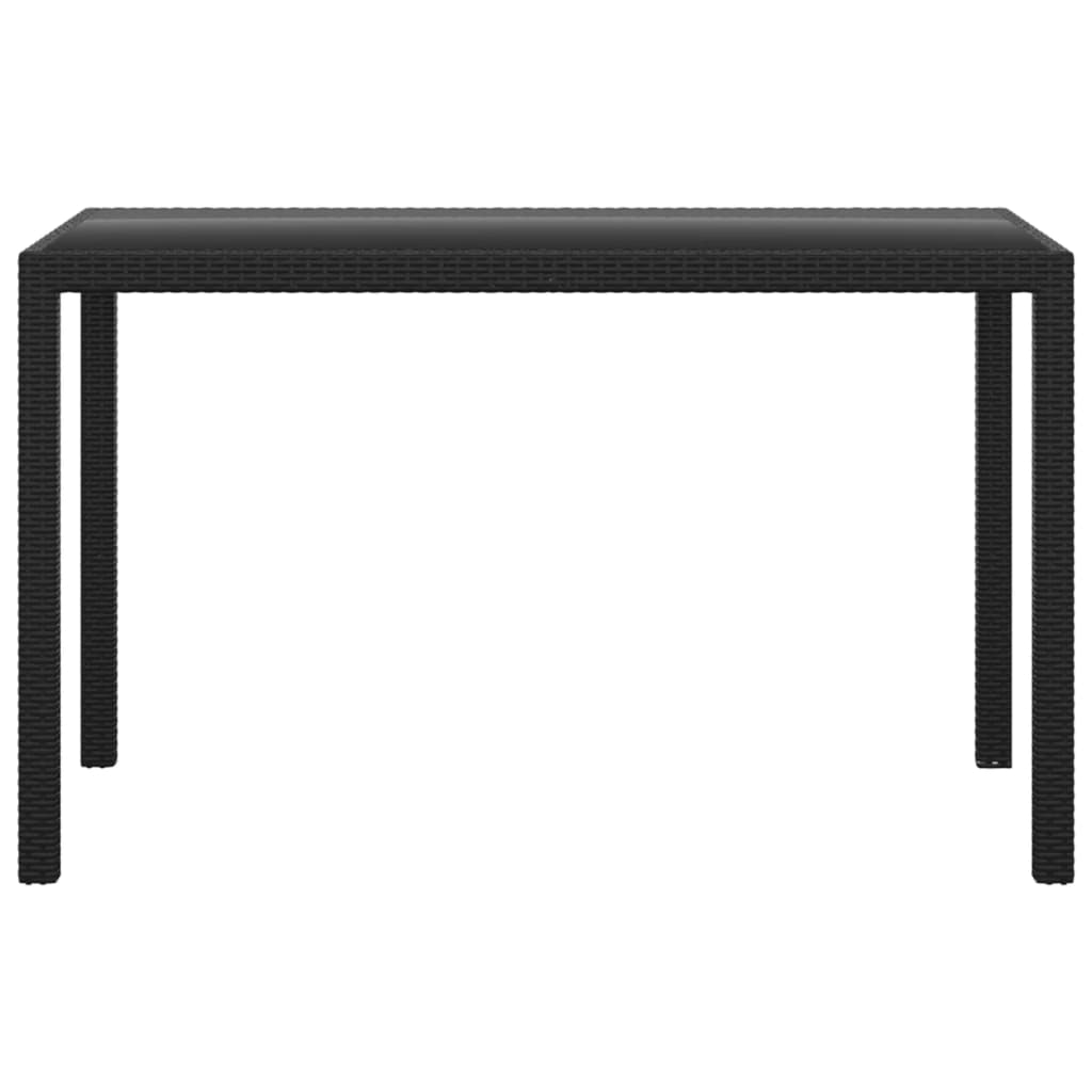 3 Piece Garden Dining Set with Cushions Poly Rattan Black