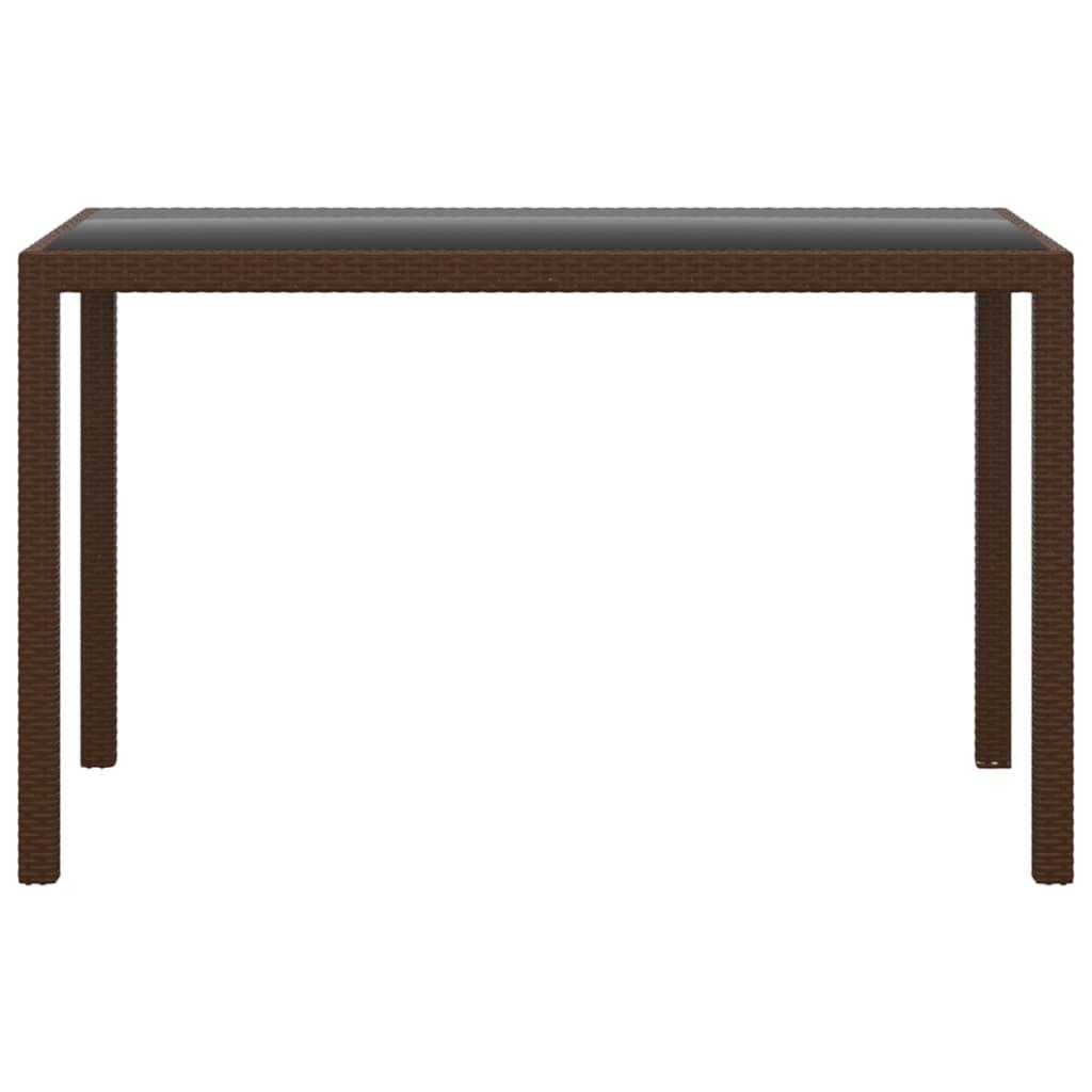 3 Piece Garden Dining Set with Cushions Poly Rattan Brown