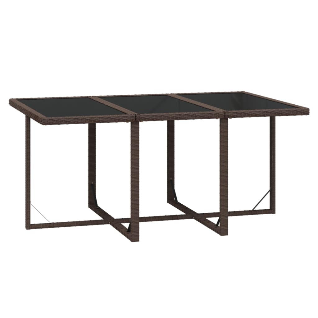 7 Piece Garden Dining Set with Cushions Poly Rattan Brown