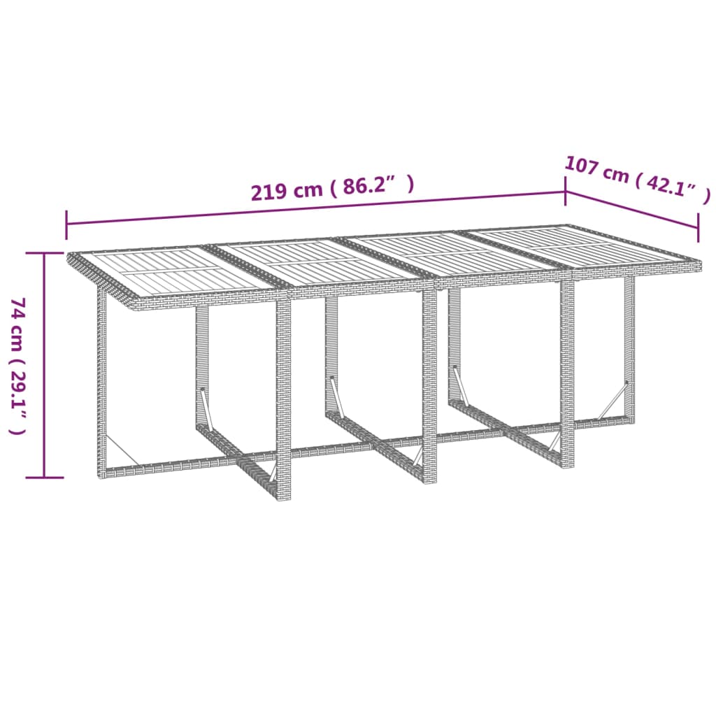 13 Piece Garden Dining Set with Cushions Poly Rattan Beige