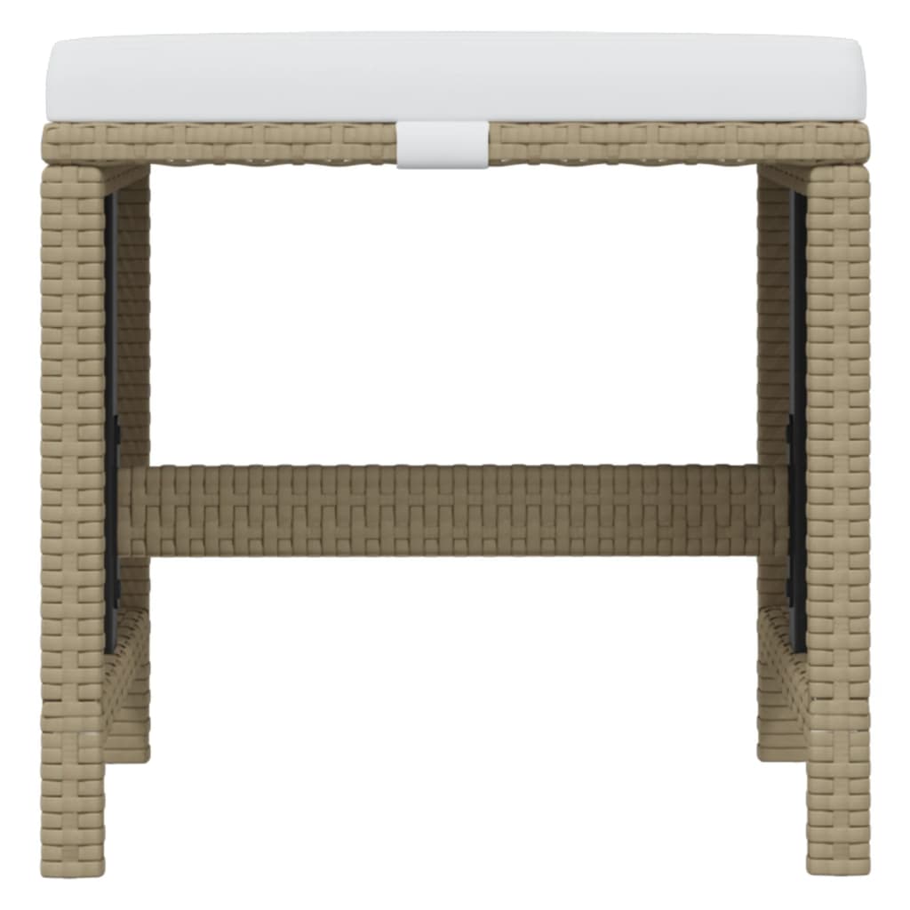 15 Piece Garden Dining Set with Cushions Poly Rattan Beige