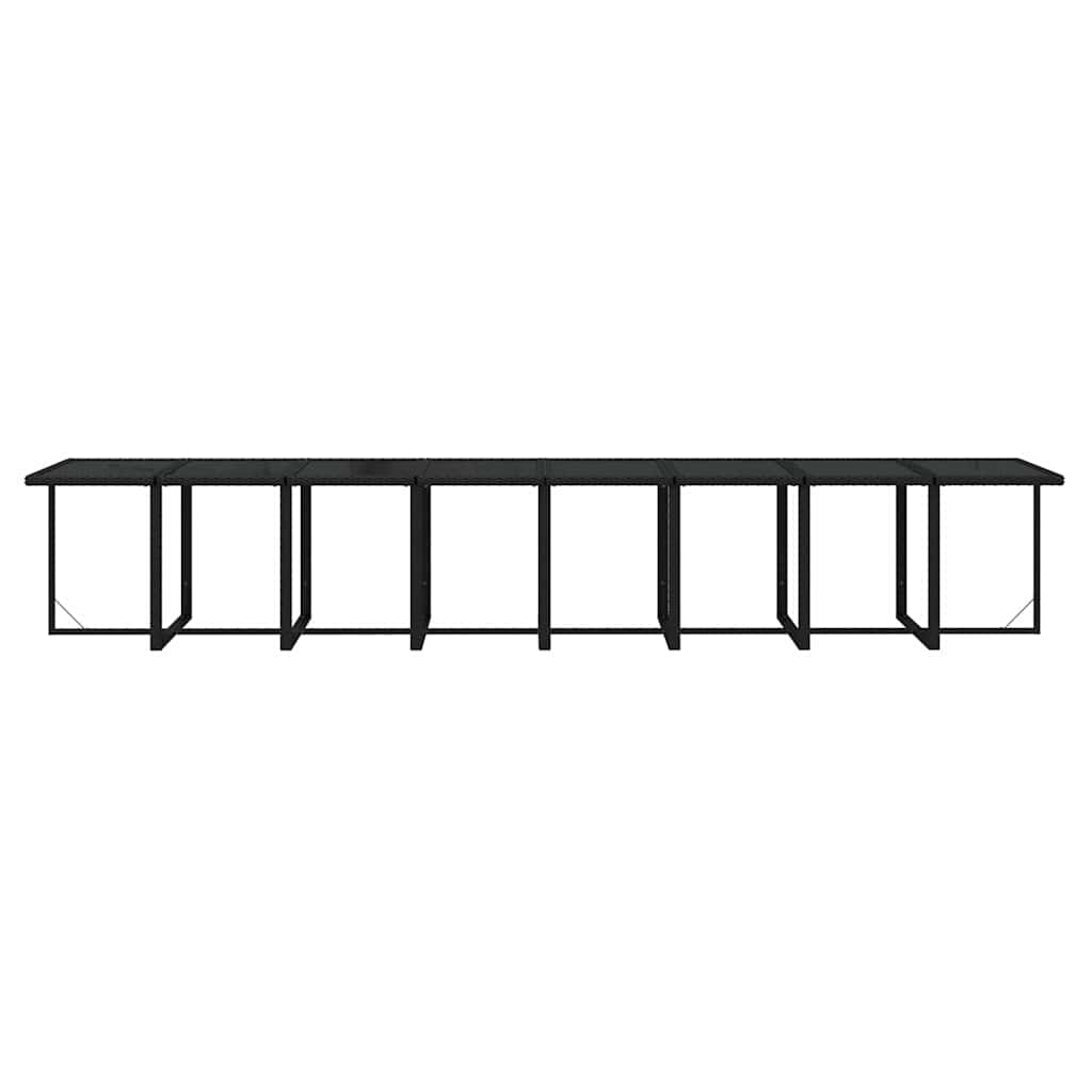 21 Piece Garden Dining Set with Cushions Black Poly Rattan