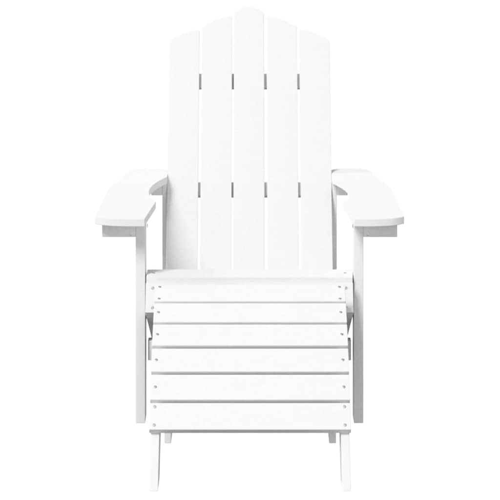 Garden Adirondack Chairs with Footstool & Table HDPE White