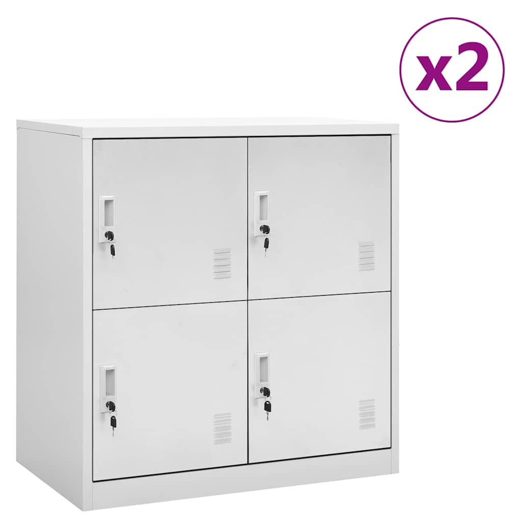 Locker Cabinets 2 pcs Light Grey 90x45x92,5 cm Steel