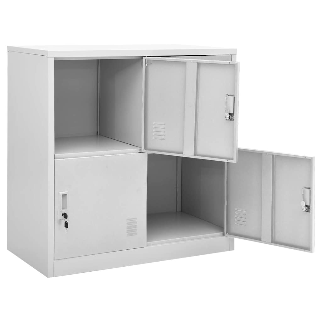 Locker Cabinets 2 pcs Light Grey 90x45x92,5 cm Steel