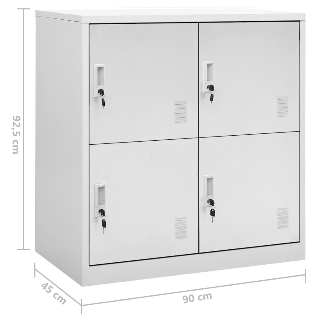 Locker Cabinets 2 pcs Light Grey 90x45x92,5 cm Steel