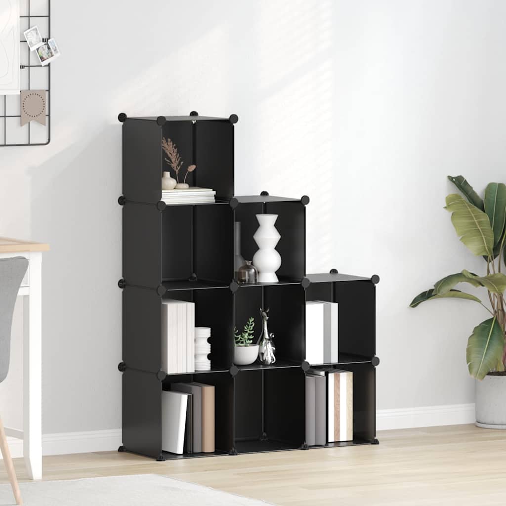 Storage Cube Organiser with 9 Cubes Black PP