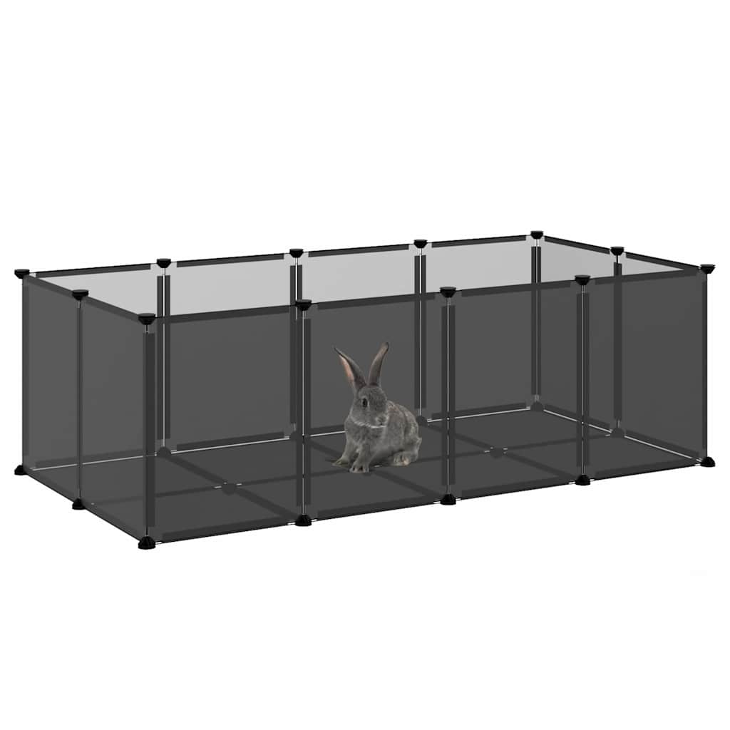 Small Animal Cage Black 144x74x46.5 cm PP and Steel