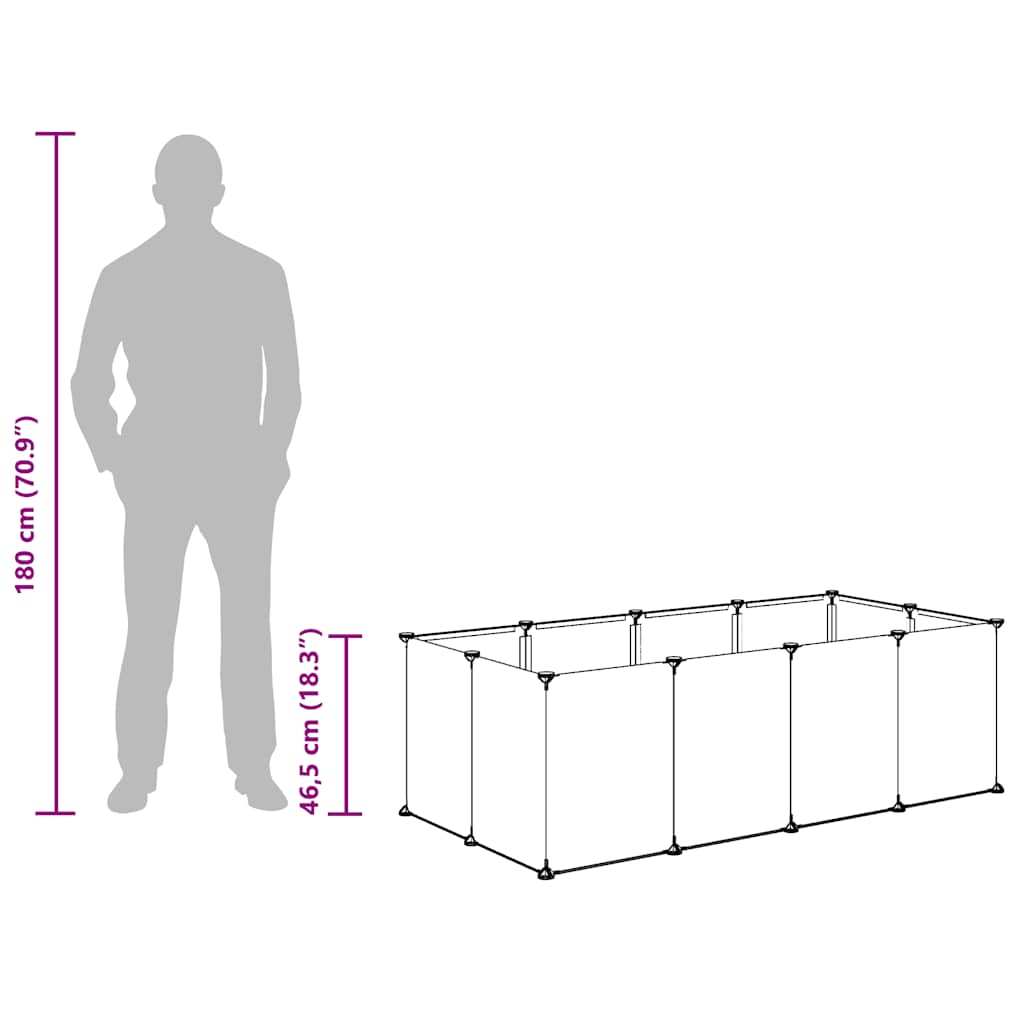 Small Animal Cage Transparent 144x74x46.5 cm PP and Steel