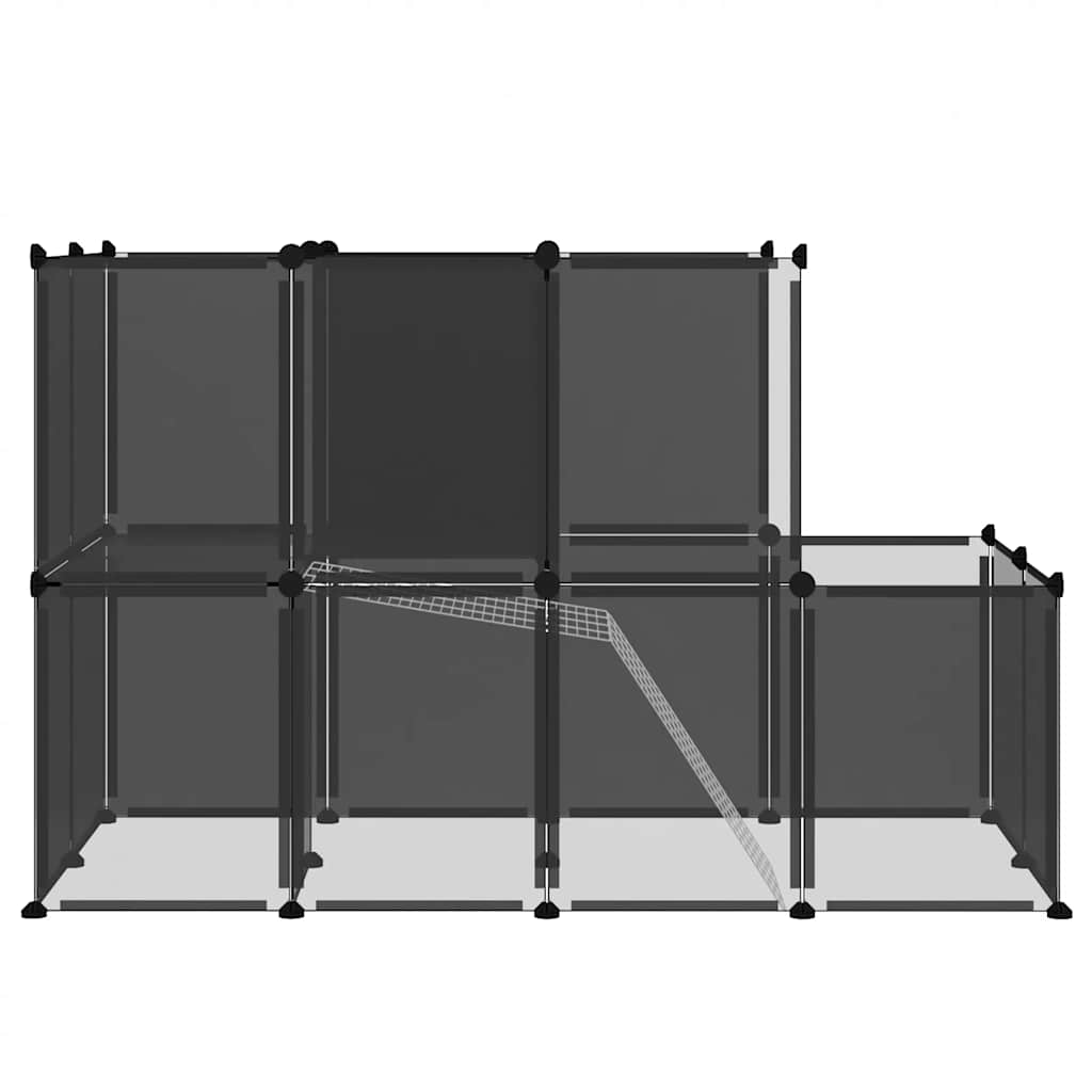 Small Animal Cage Black 142x74x93 cm PP and Steel