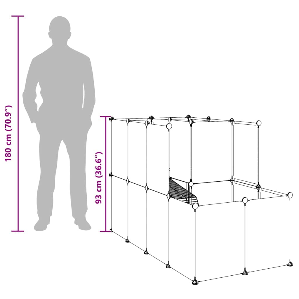 Small Animal Cage Transparent 142x74x93 cm PP and Steel