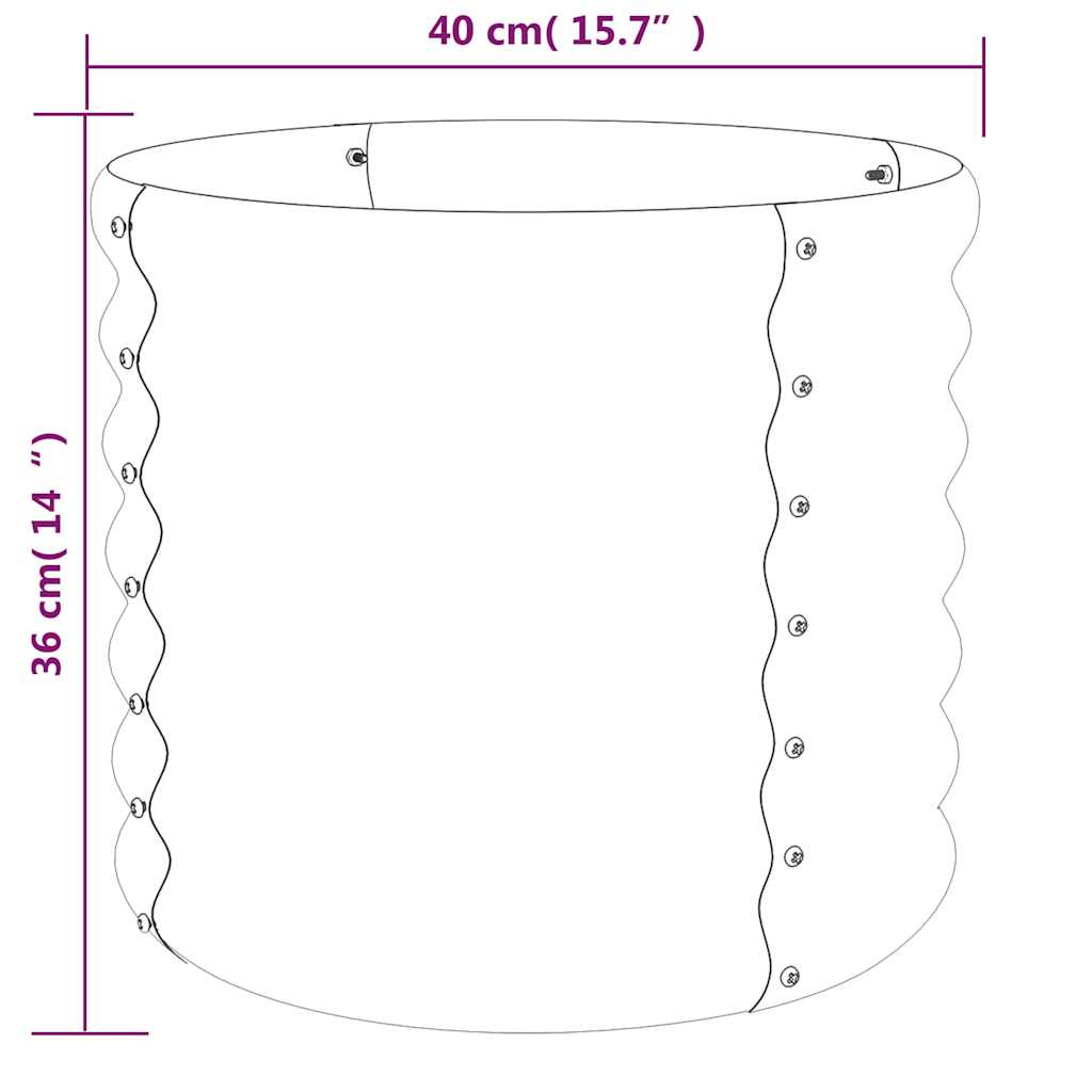 Garden Planter Galvanised Steel 40x40x36 cm Silver