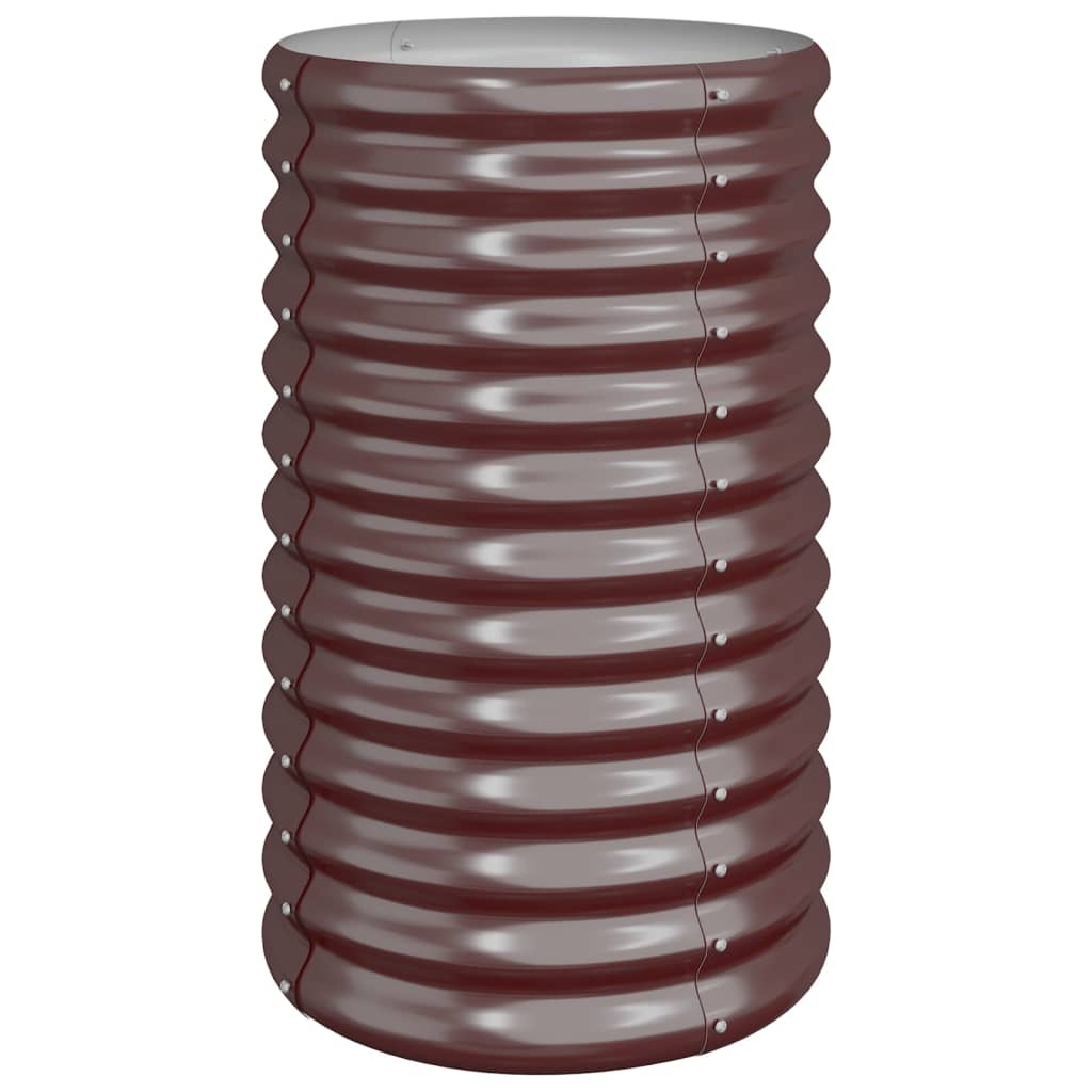 Garden Planter Galvanised Steel 40x40x68 cm Brown