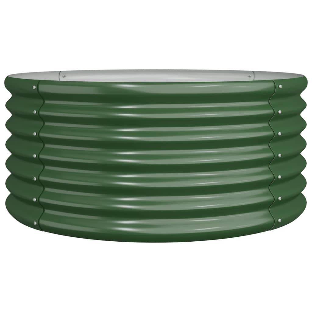 Garden Planter Galvanised Steel 80x80x36 cm Green