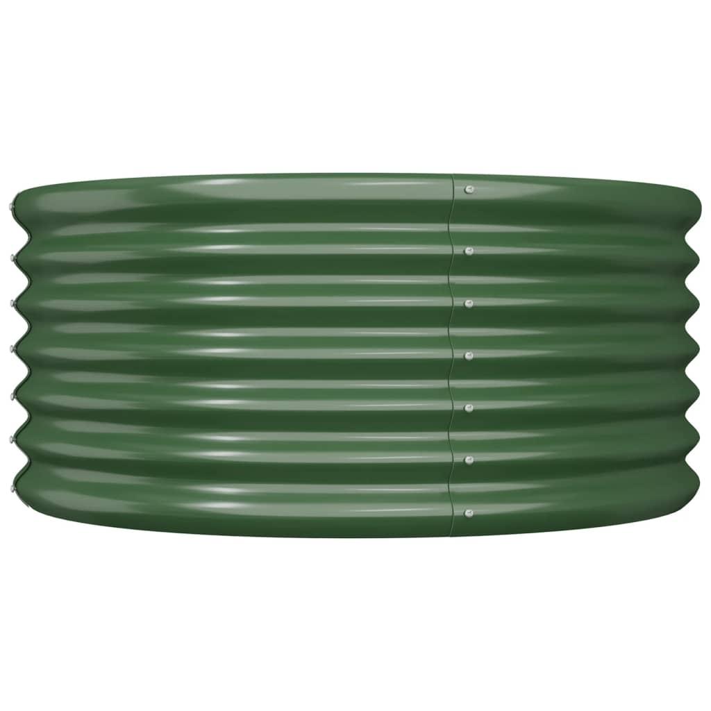 Garden Planter Galvanised Steel 80x80x36 cm Green