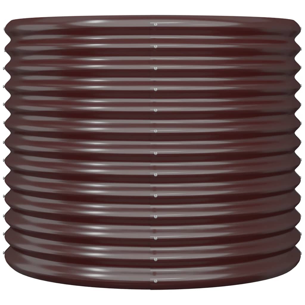 Garden Planter Galvanised Steel 80x80x68 cm Brown
