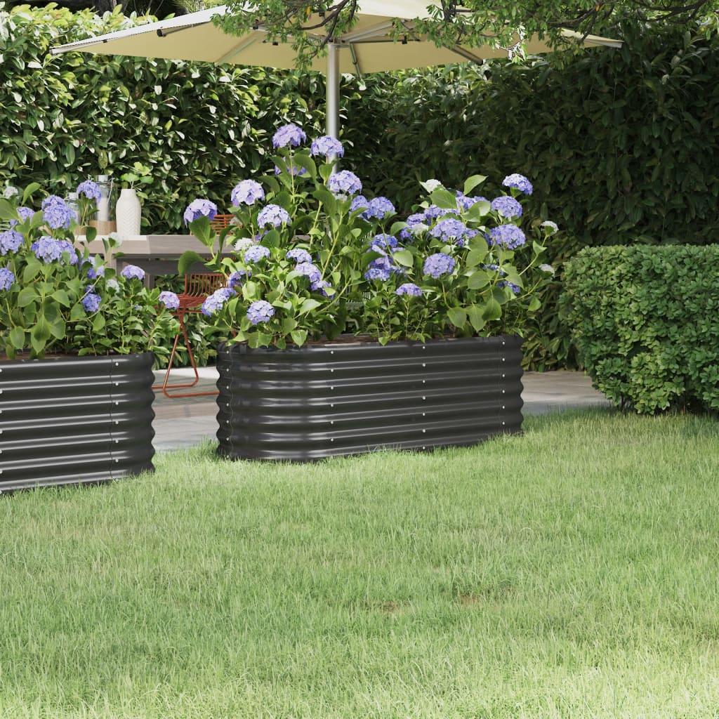 Garden Raised Bed Galvanised Steel 114x40x36 cm Anthracite