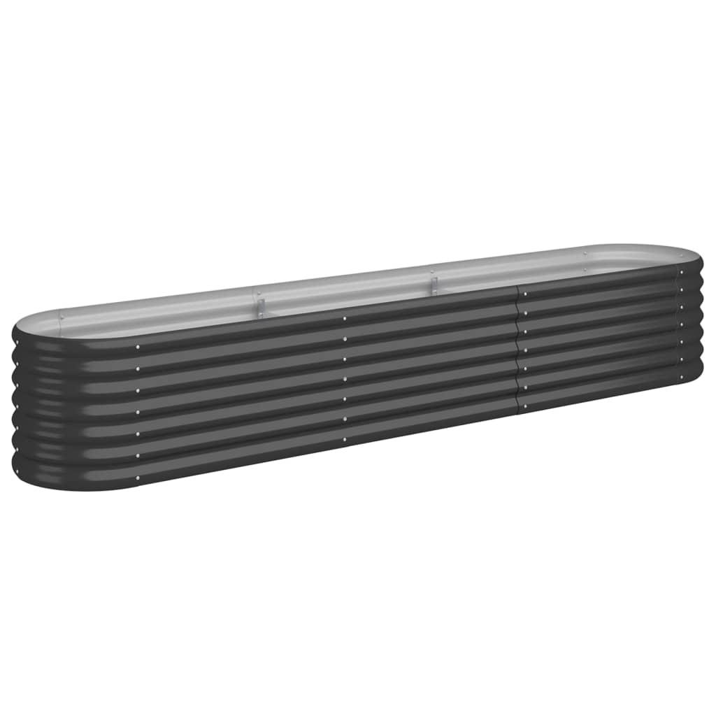 Garden Raised Bed Galvanised Steel 224x40x36 cm Anthracite