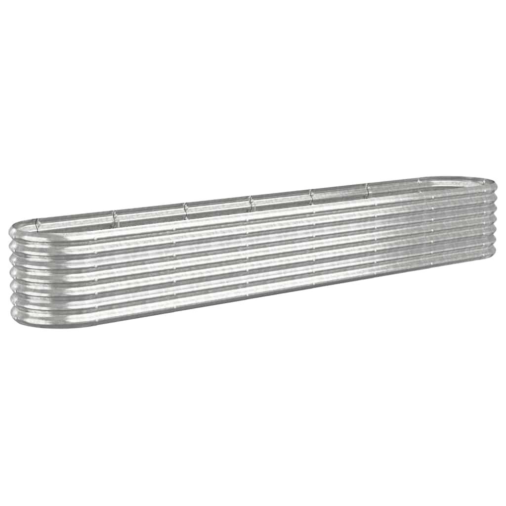 Garden Raised Bed Galvanised Steel 260x40x36 cm Silver