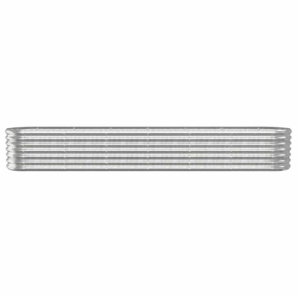 Garden Raised Bed Galvanised Steel 260x40x36 cm Silver